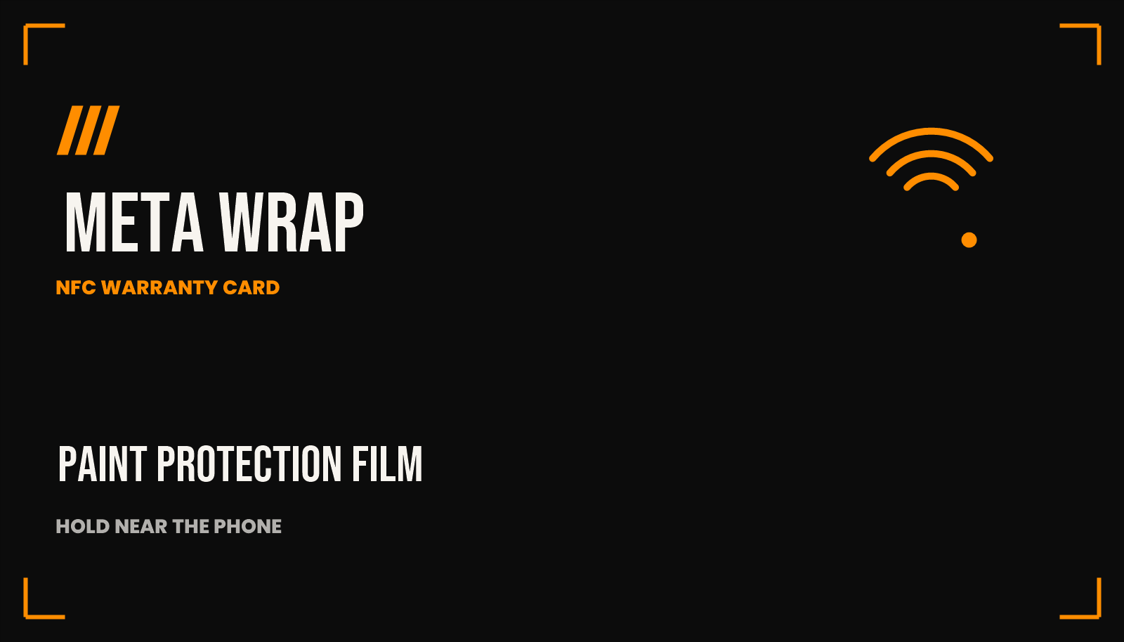 MetaWrap NFC Warranty Card