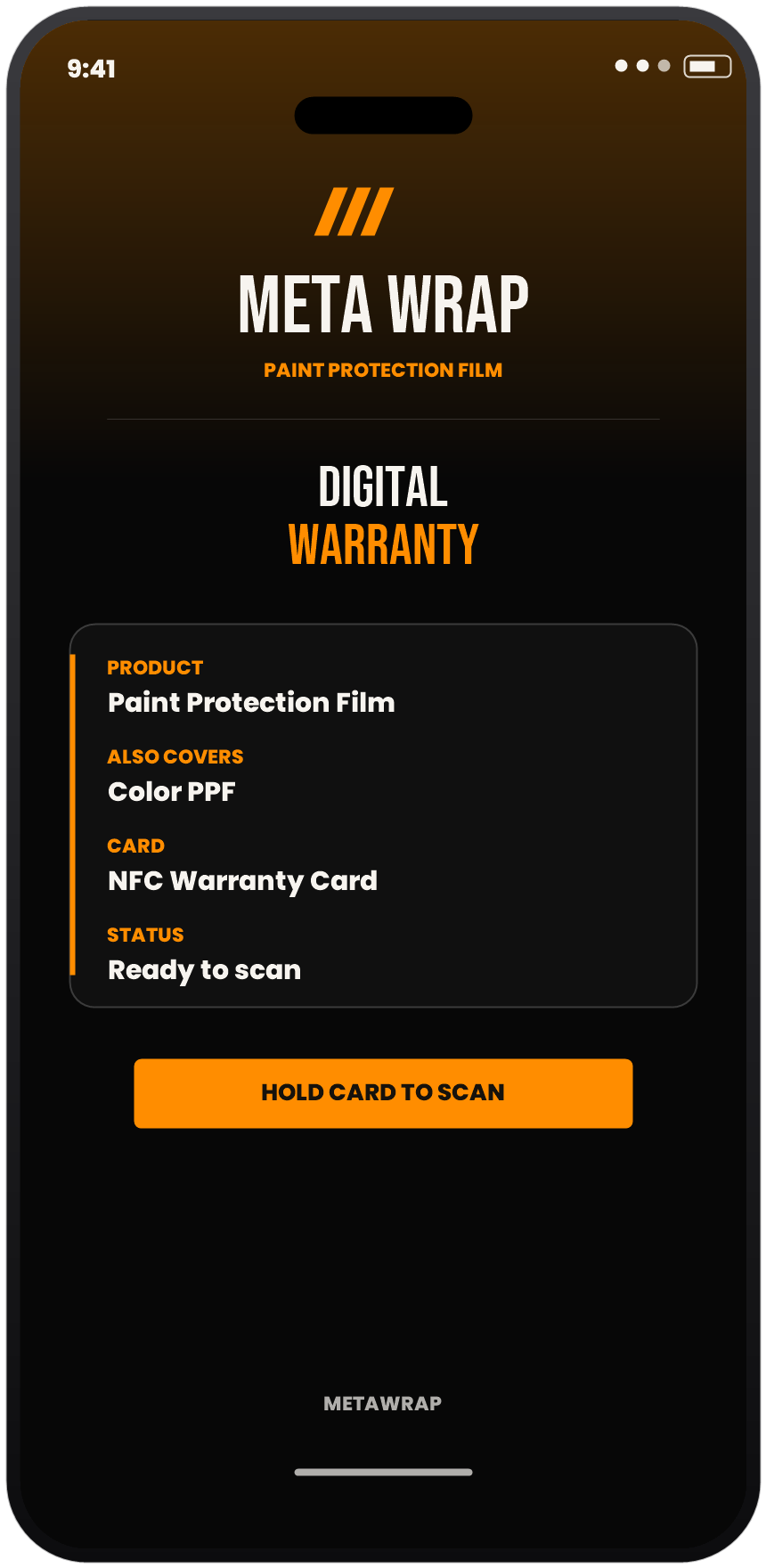 MetaWrap Digital Warranty Phone Screen
